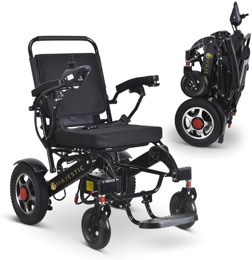 2020 New Folding Ultra Lightweight Electric Power Wheelchair, Silla de Ruedas Electrica, FDA Approved and Air Travel Allowed, Heavy Duty, Mobility Motorized, Portable Power (17.5′′ Seat Width)