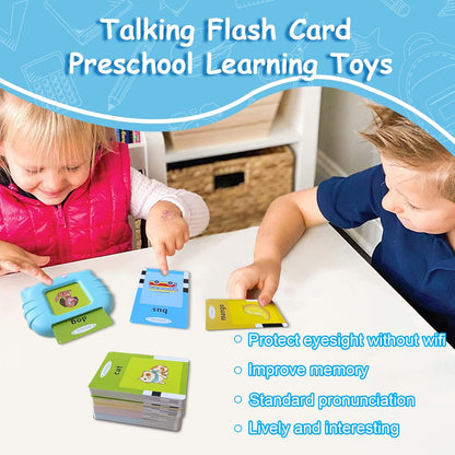 Okaelin 224 Words Audible Talking Flash Cards - Educational Electronic Learning Toy for Toddlers & Preschoolers (112 Double-Sided Cards)