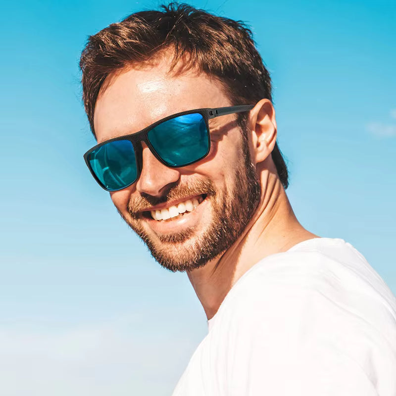 Okaelin T218 Polarized Sport Sunglasses for Men - UV400 Protection Large Square Frame Driving & Fishing Eyewear