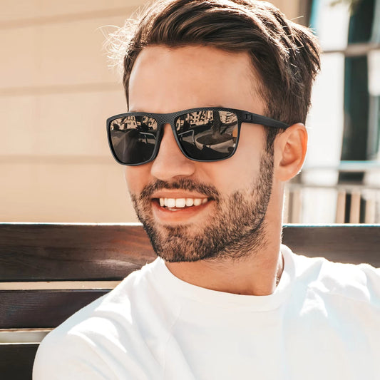 Okaelin T218 Polarized Sport Sunglasses for Men - UV400 Protection Large Square Frame Driving & Fishing Eyewear