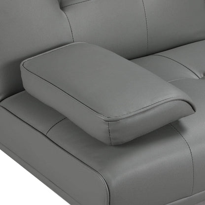 Yaheetech Convertible Sofa Bed Adjustable Couch Sleeper Modern Faux Leather Home Recliner Reversible Loveseat Folding Daybed Guest Bed, Removable Armrests, Cup Holders, 3 Angles, 772lb Capacity, Black