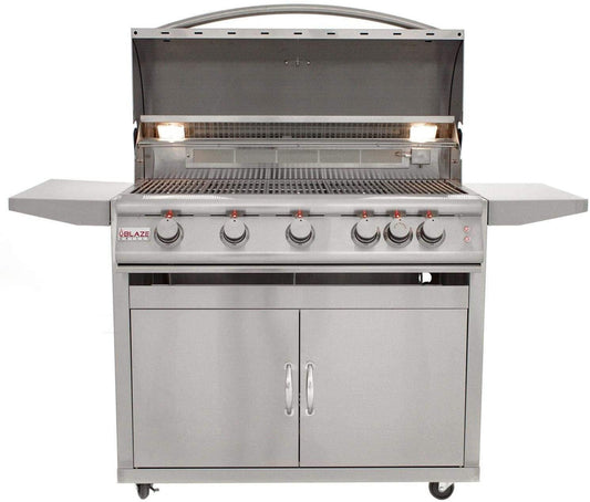 Blaze Freestanding Grill with Lights (BLZ-5LTE2-LP-BLZ-5-CART), 40-inch, Propane Gas