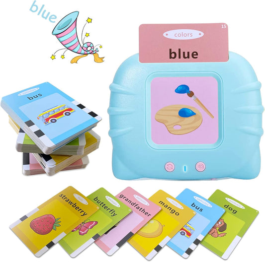 Okaelin 224 Words Audible Talking Flash Cards - Educational Electronic Learning Toy for Toddlers & Preschoolers (112 Double-Sided Cards)