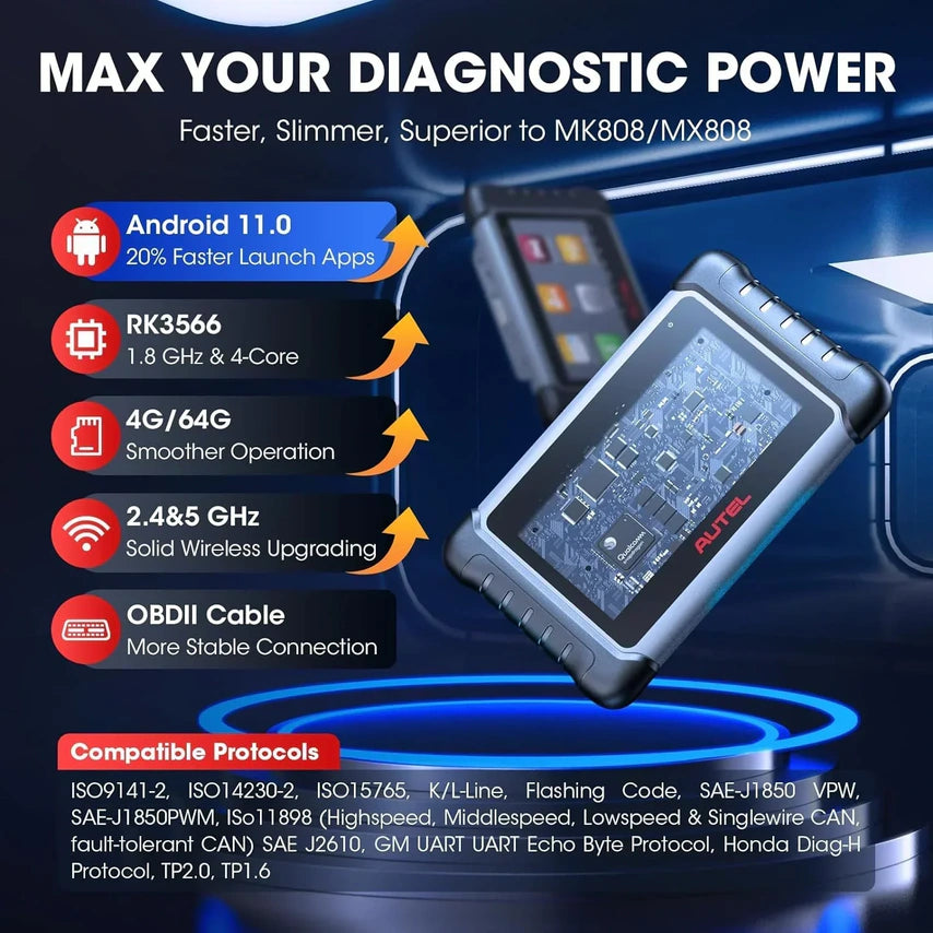2024 Bidirectional Tool as MK808BT Pro MX808S M808Z, Function as MaxiCheck MX900, Active Test, All System Diagnose, Injector Coding.