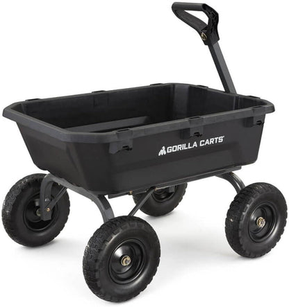 7GCG-NF Heavy-Duty Poly Dump Garden Cart with No-Flat Tires, 7 Cubic Feet, 1200-Pound Capacity, Black, Amazon Exclusive