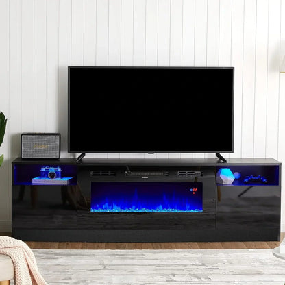 Fireplace TV Stand with 36" Electric Fireplace, LED Light Entertainment Center