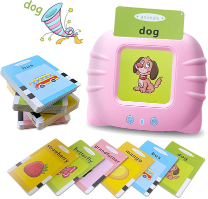 Okaelin 224 Words Audible Talking Flash Cards - Educational Electronic Learning Toy for Toddlers & Preschoolers (112 Double-Sided Cards)